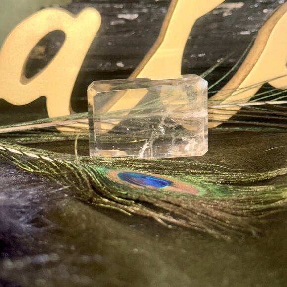 Brazilian Citrine Mineral Specimen Cube – 98 g, 2″×1.5″ Polished